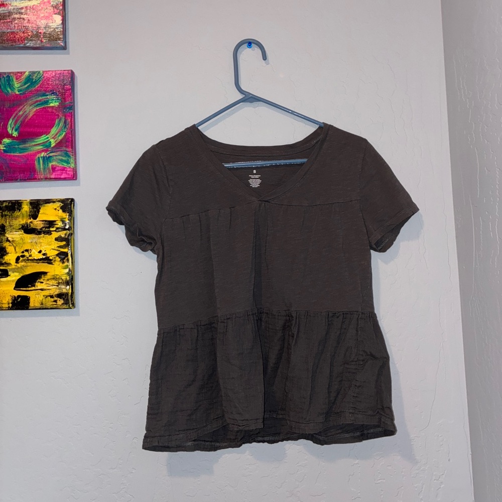 Sonoma Dark Gray Peplum Blouse